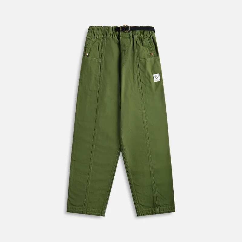 South2 West8 Belted C.S. Pant 11.5oz Cotton Canvas - Moss Green sold by Kith
