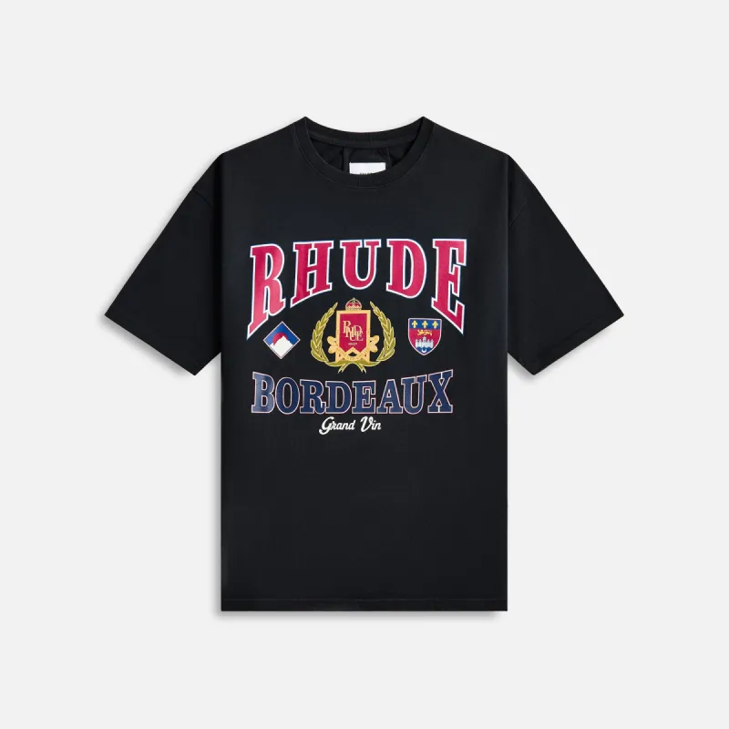 Rhude Bordeaux Grand Tee -  Vintage Black sold by Kith
