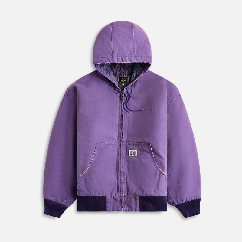 Needles Zipped Work Hoodie 11oz Cotton Oxford - Purple sold by Kith