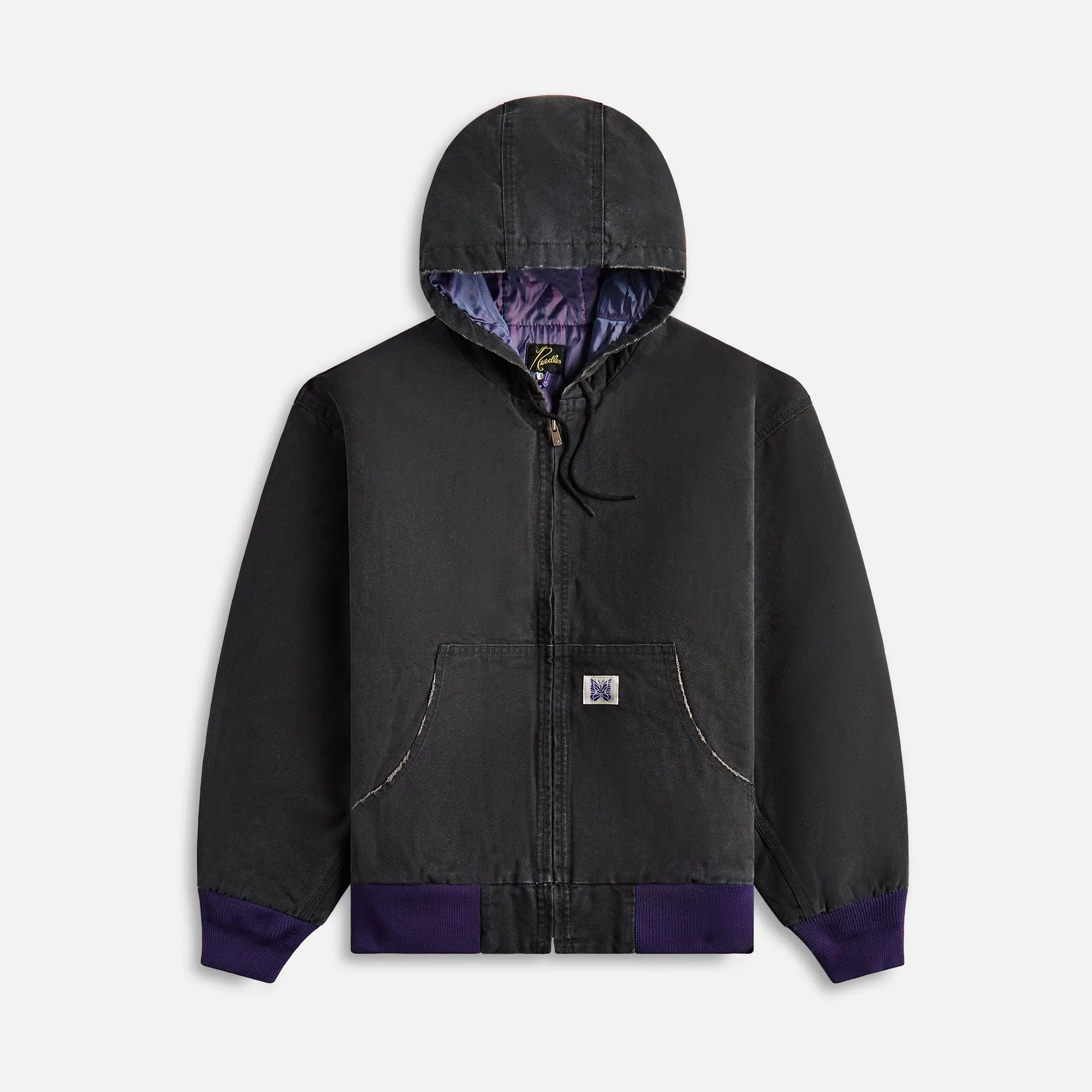 Needles Zipped Work Hoodie 11oz Cotton Oxford - Black sold by Kith