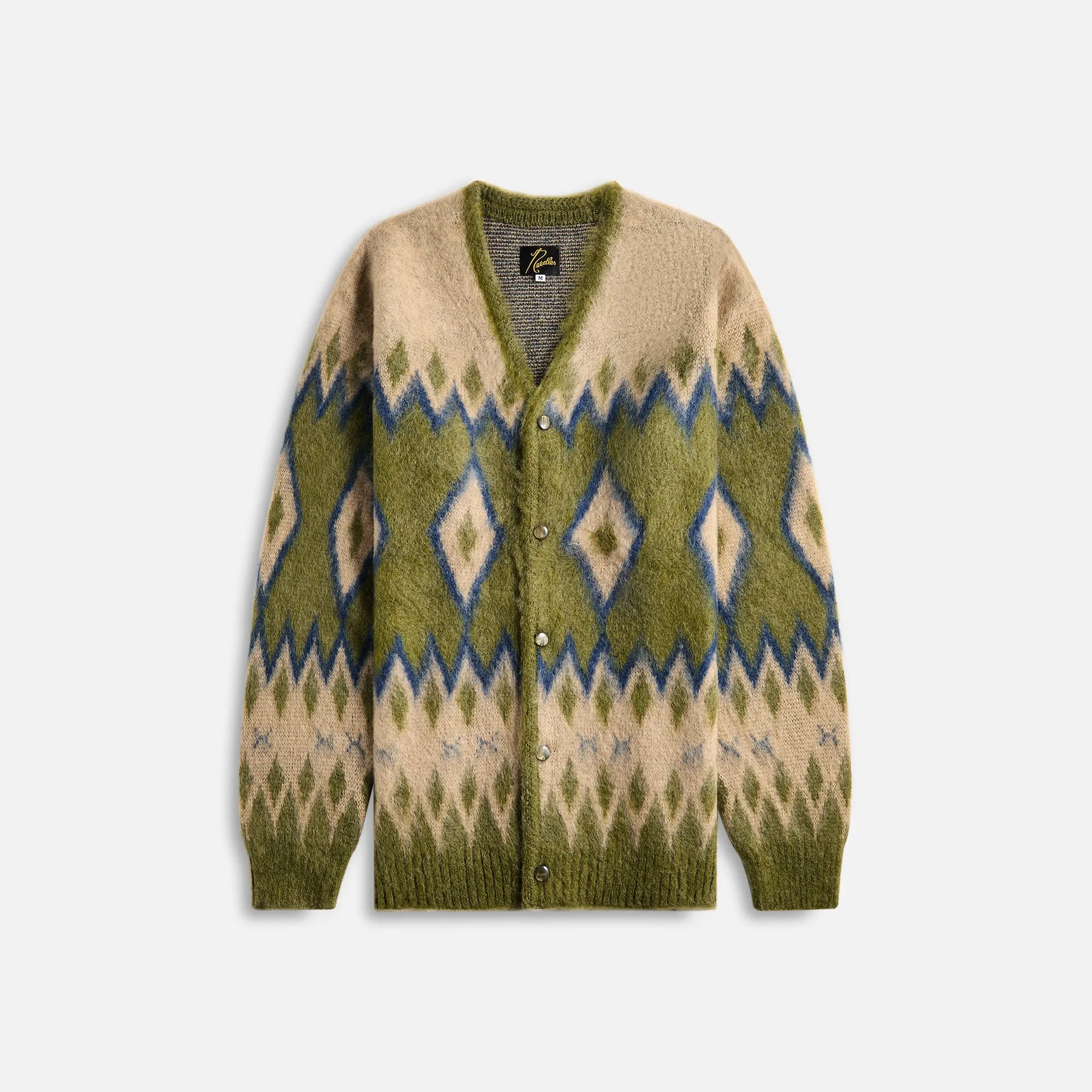 Needles Mohair Cardigan Diamond - Olive sold by Kith
