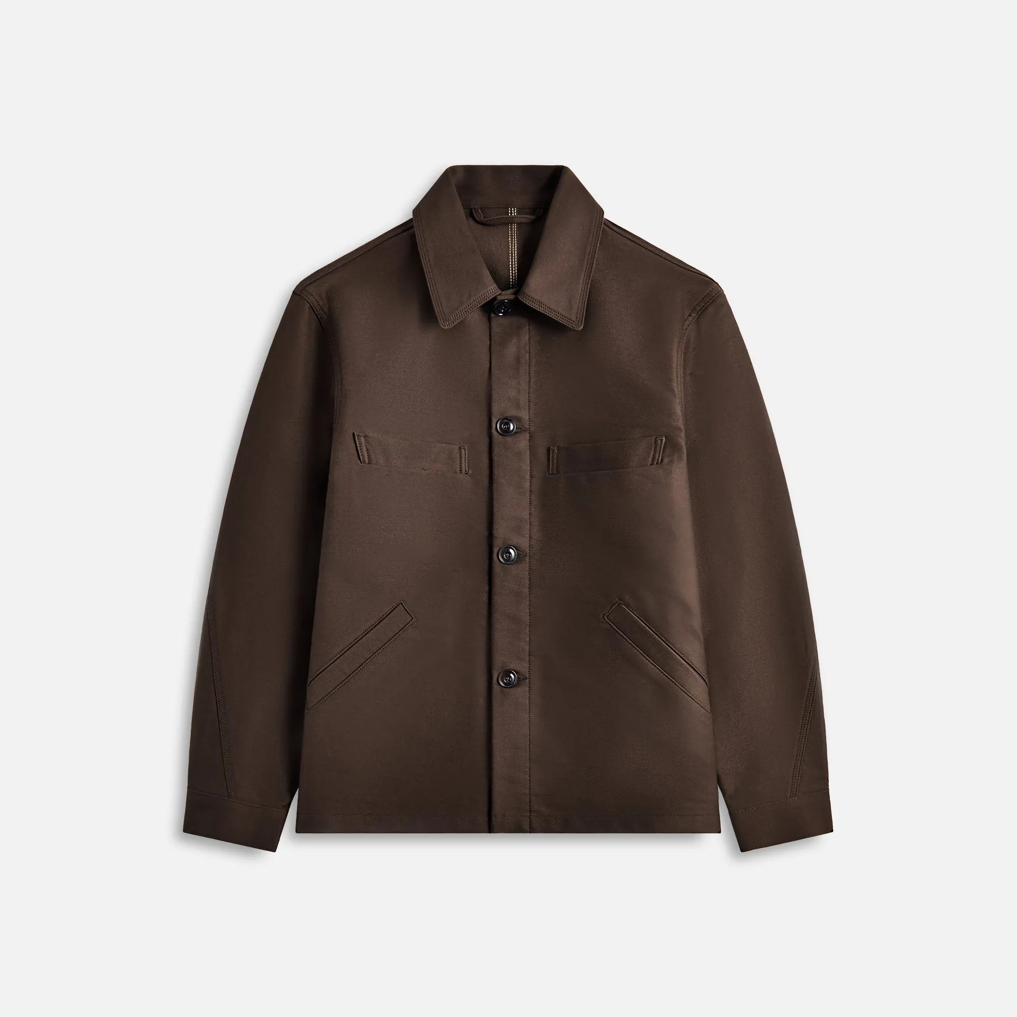 Lemaire Twisted Sleeve Workwear Jacket - Dark Brown sold by Kith