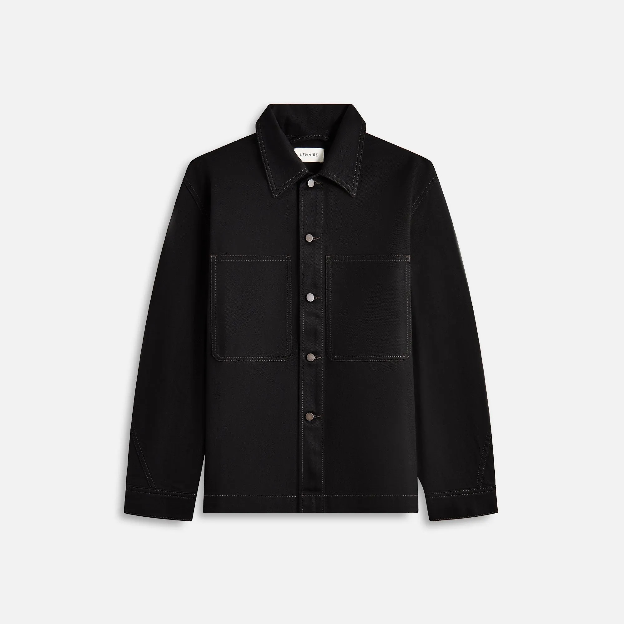 Lemaire Twisted Sleeve Boxy Overshirt - Black sold by Kith