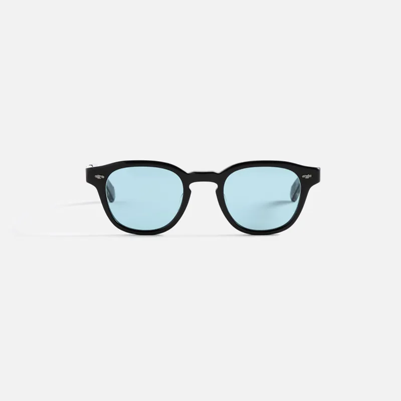Garrett Leight Mr. Leight James Sunglass - Black Gunmetal / Brittany Blue sold by Kith