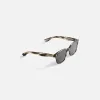 Garrett Leight Broadway Sunglass - Black Sleet Tortoise / Semi Flat Pure Blue Smoke sold by Kith