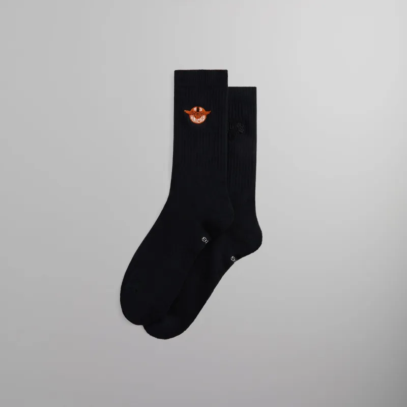 Kith & Stance for the New York Knicks Wingman Crew Socks - Black sold by Kith