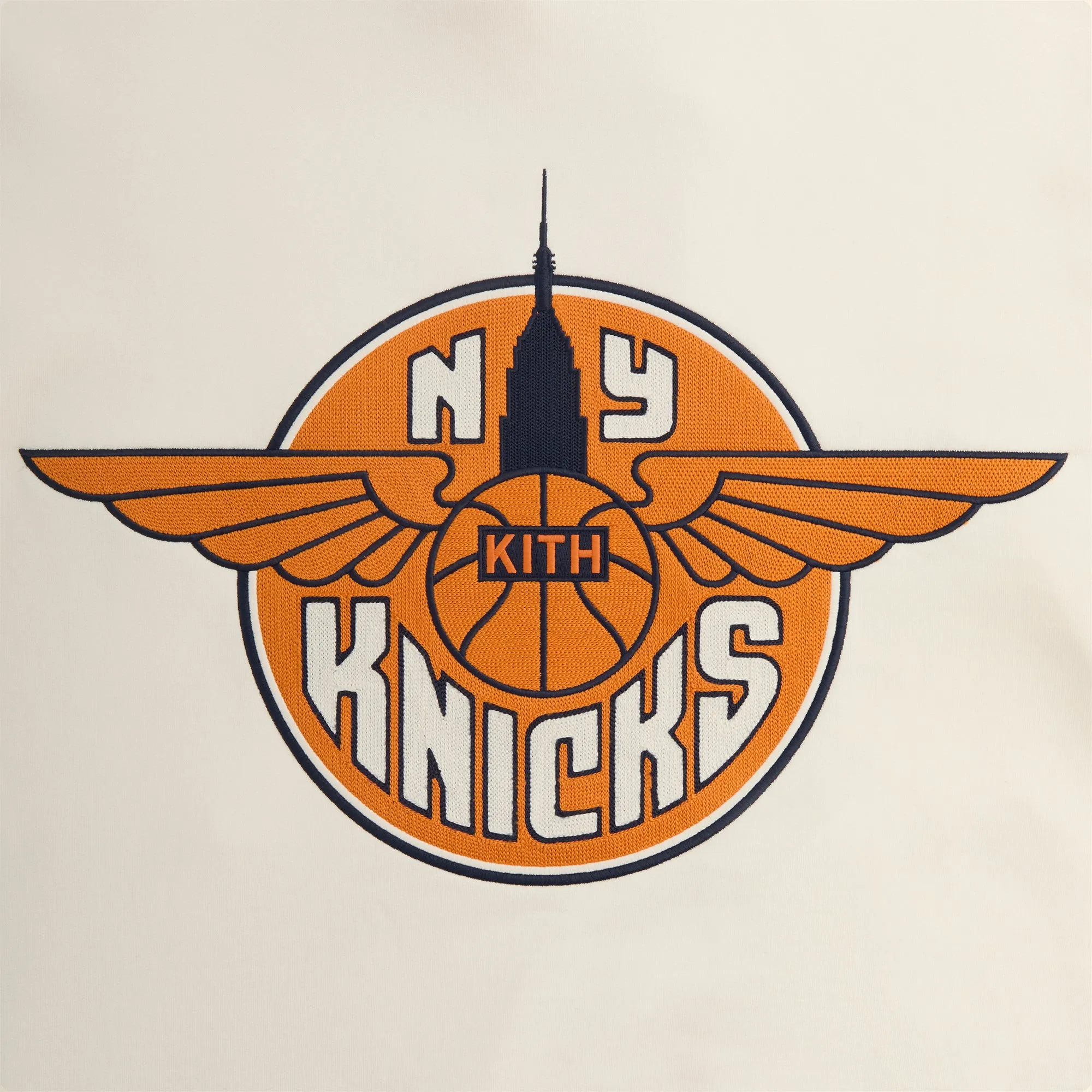 Kith for the New York Knicks Wingman Vintage Nelson Hoodie - Sandrift sold by Kith product image thumbnail 5