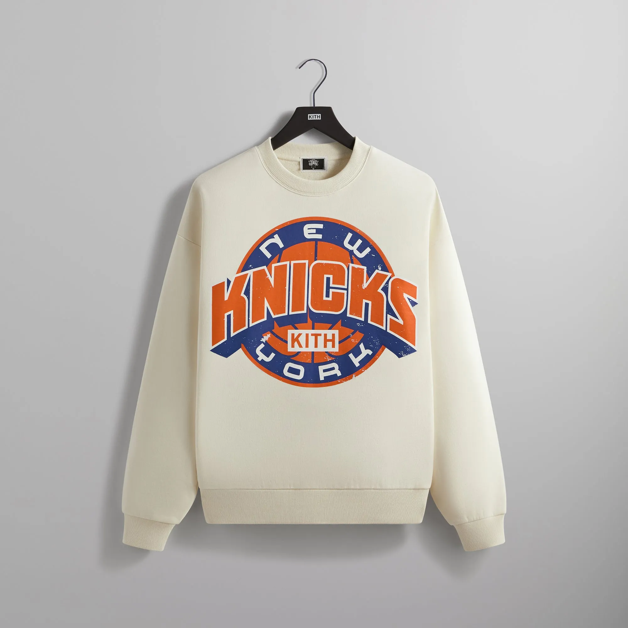 Kith for the New York Knicks Showtime Vintage Nelson Crewneck - Sandrift sold by Kith