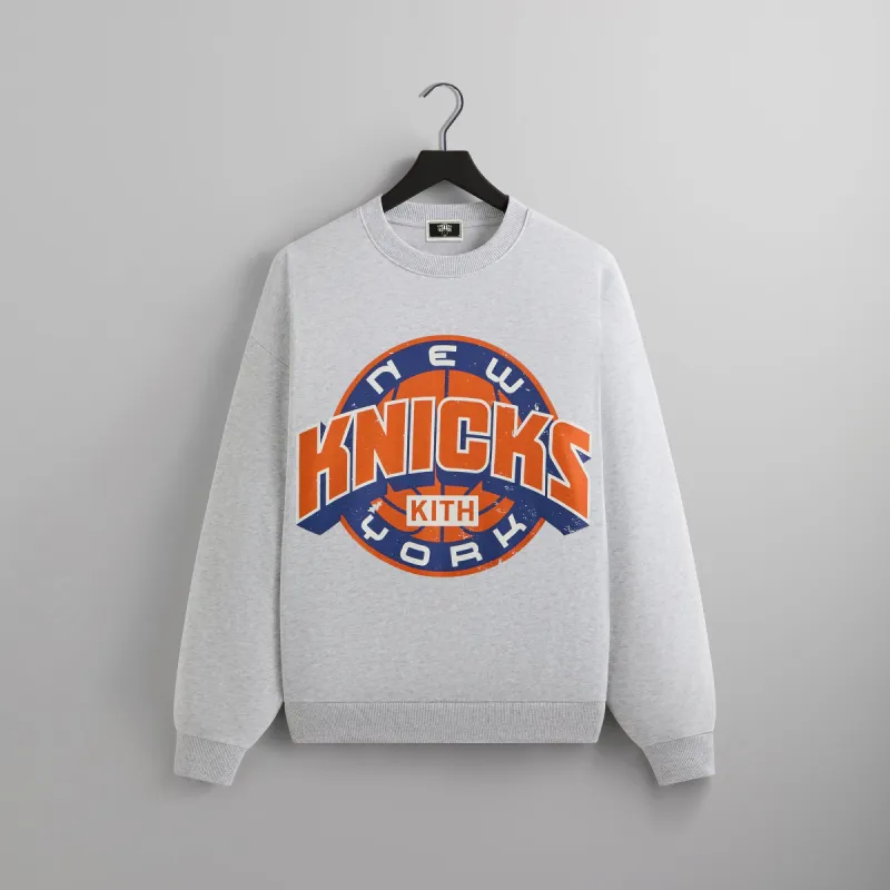 Kith for the New York Knicks Showtime Vintage Nelson Crewneck - Light Heather Grey sold by Kith