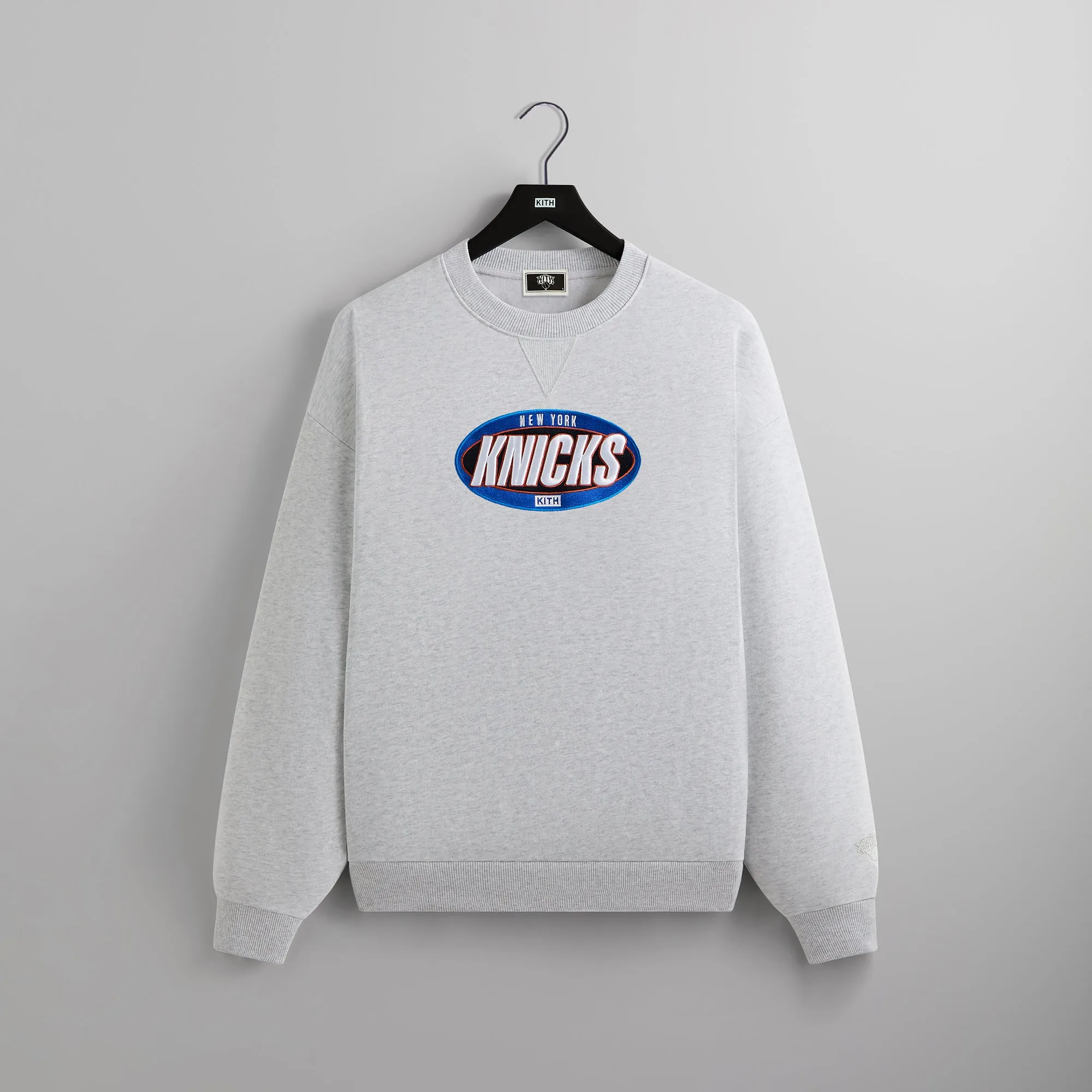 Kith for the New York Knicks Y2K Vintage Nelson Crewneck - Light Heather Grey sold by Kith