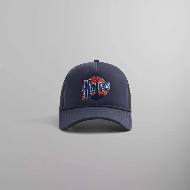 Kith & New Era for the New York Knicks 9FORTY A Frame Trucker Hat - Nocturnal sold by Kith