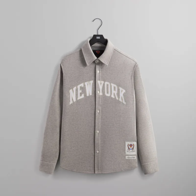 Kith for the New York Knicks Felted Jersey Apollo Shirt - Medium Heather Grey sold by Kith
