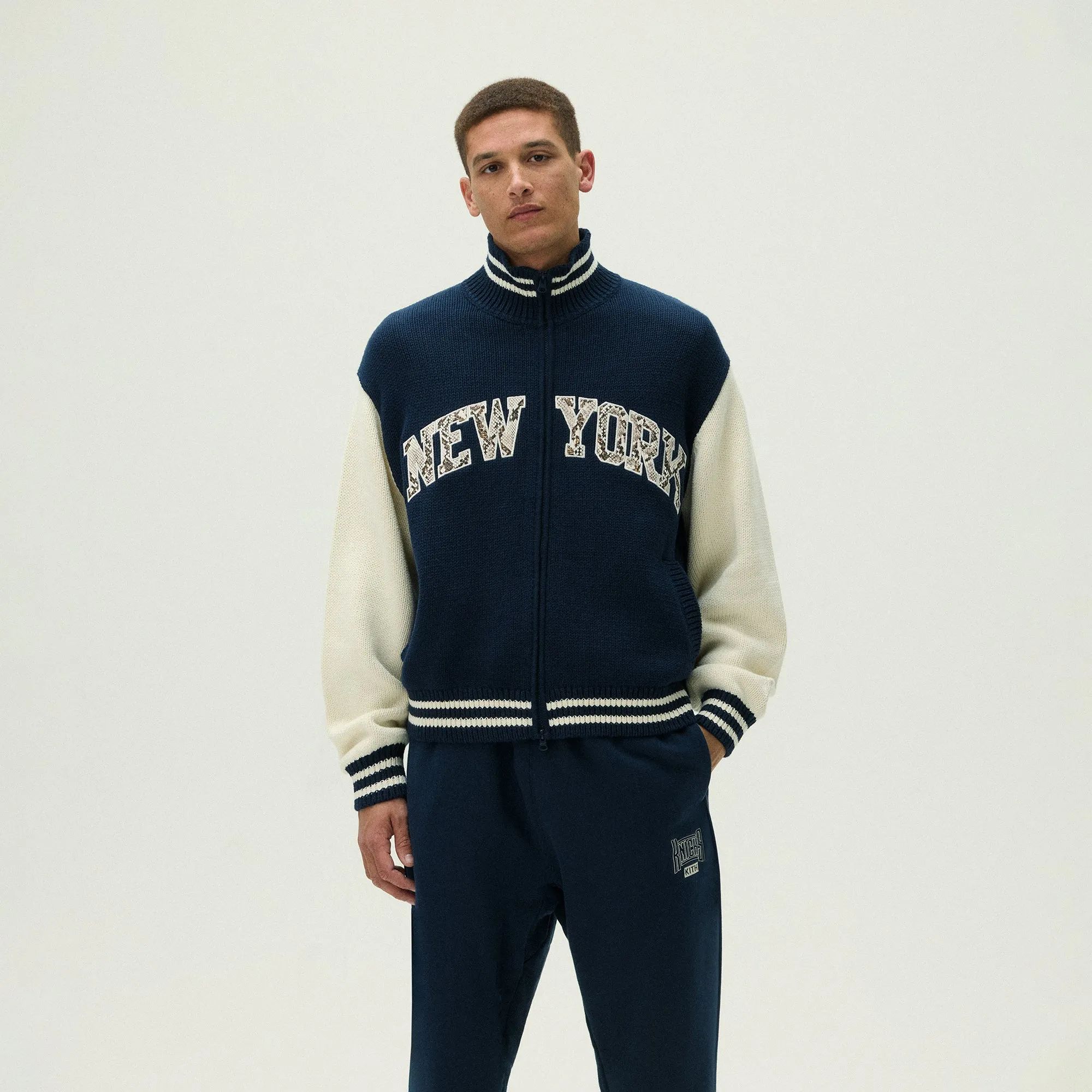 Kith for the New York Knicks Wyona Full Zip Sweater - Nocturnal sold by Kith product image thumbnail 2