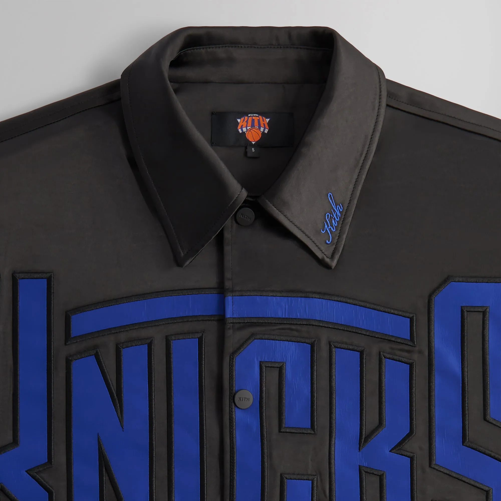Kith for the New York Knicks Snap Front Coaches Jacket - Black sold by Kith product image thumbnail 3