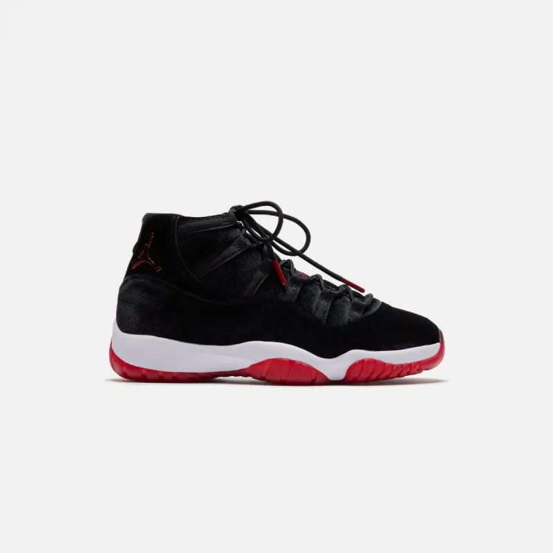 Jordan WMNS Air Jordan 11 Retro- Black / Gym Red / White sold by Kith