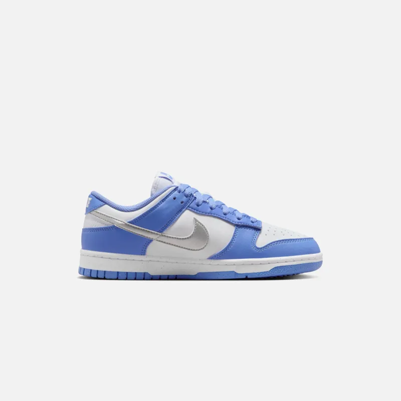 Nike WMNS Dunk Low PRM - Royal Pulse / White / Metallic Silver sold by Kith