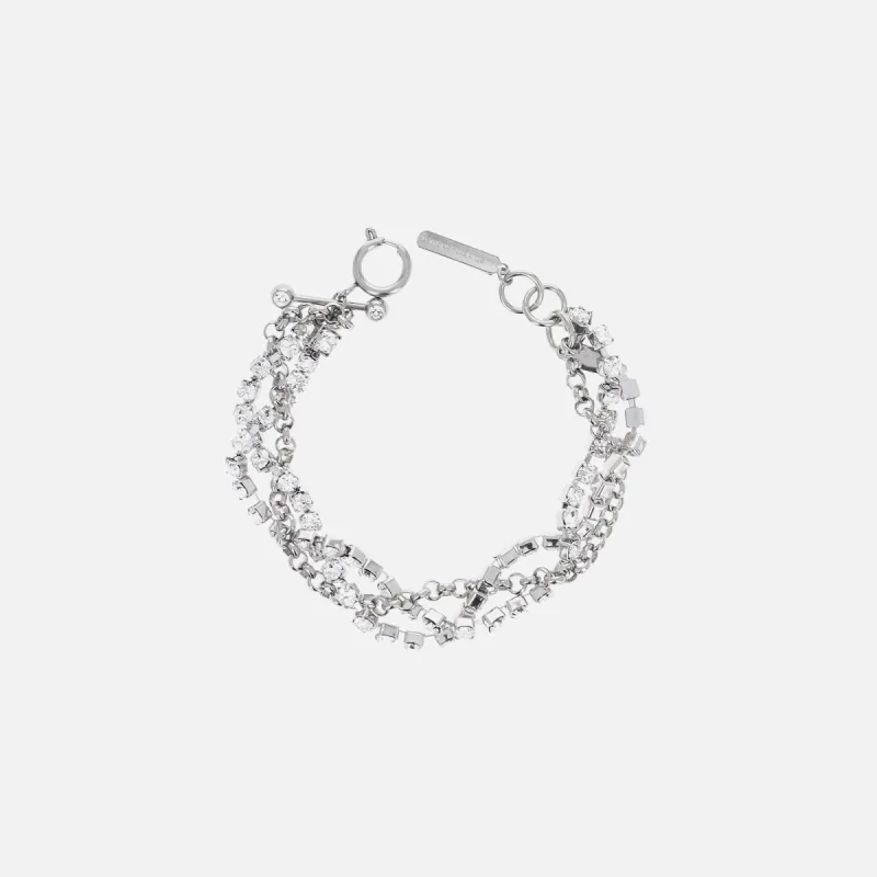 Justine Clenquet Liv Crystal Bracelet - Palladium sold by Kith