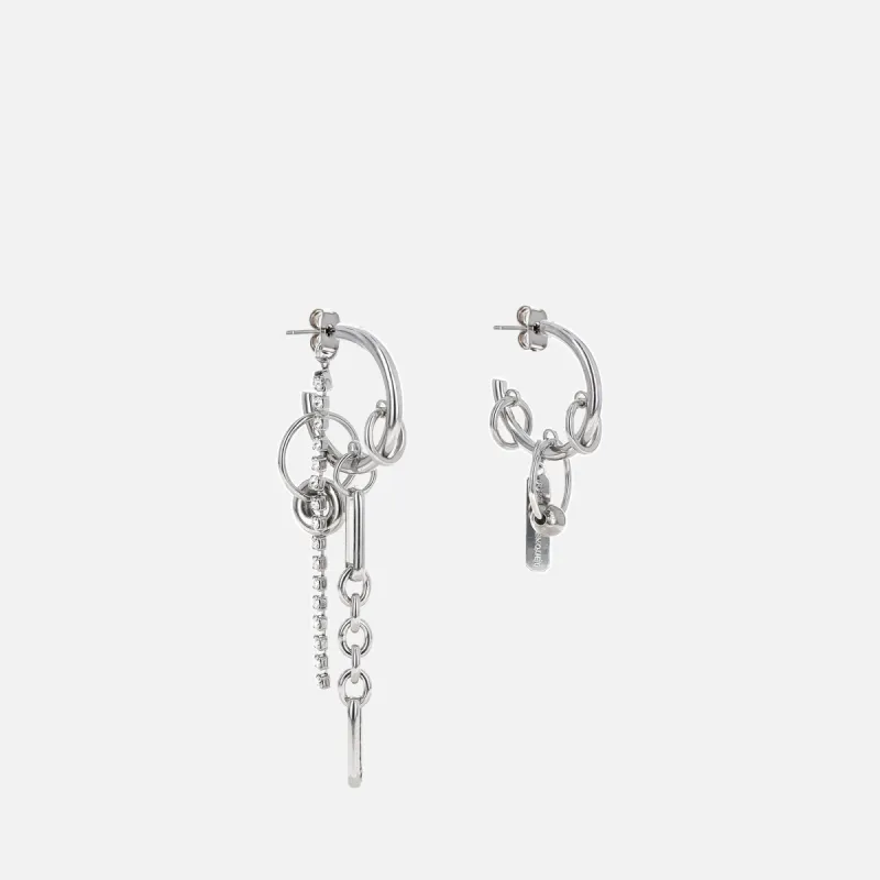 Justine Clenquet Iris Crystal Earrings - Palladium sold by Kith