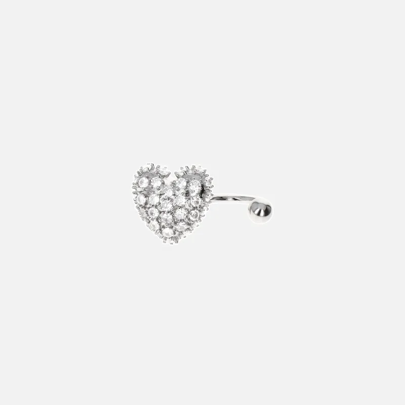 Justine Clenquet Heart Crystal Ring - Palladium sold by Kith