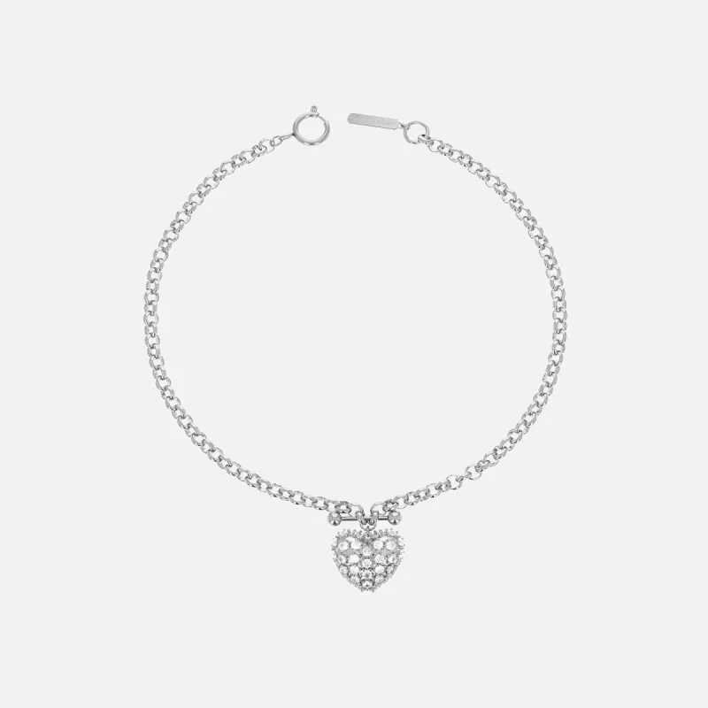 Justine Clenquet Heart Choker - Palladium sold by Kith
