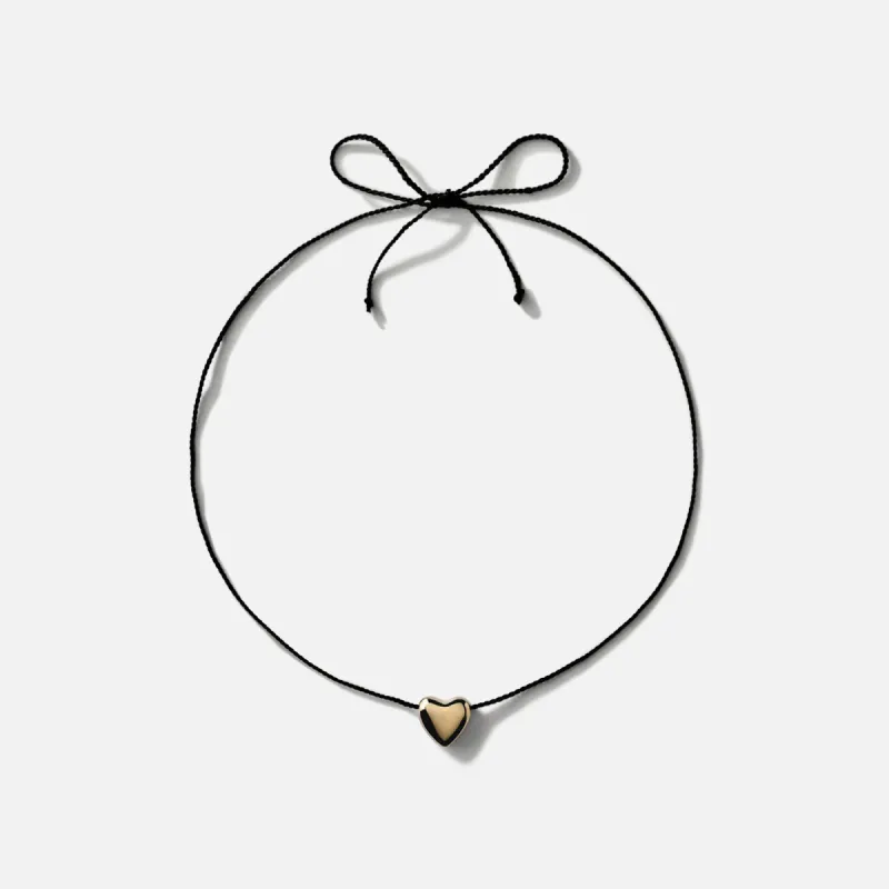 Annika Inez Small 14ct Gold-Plated Cord Heart Necklace - Gold sold by Kith