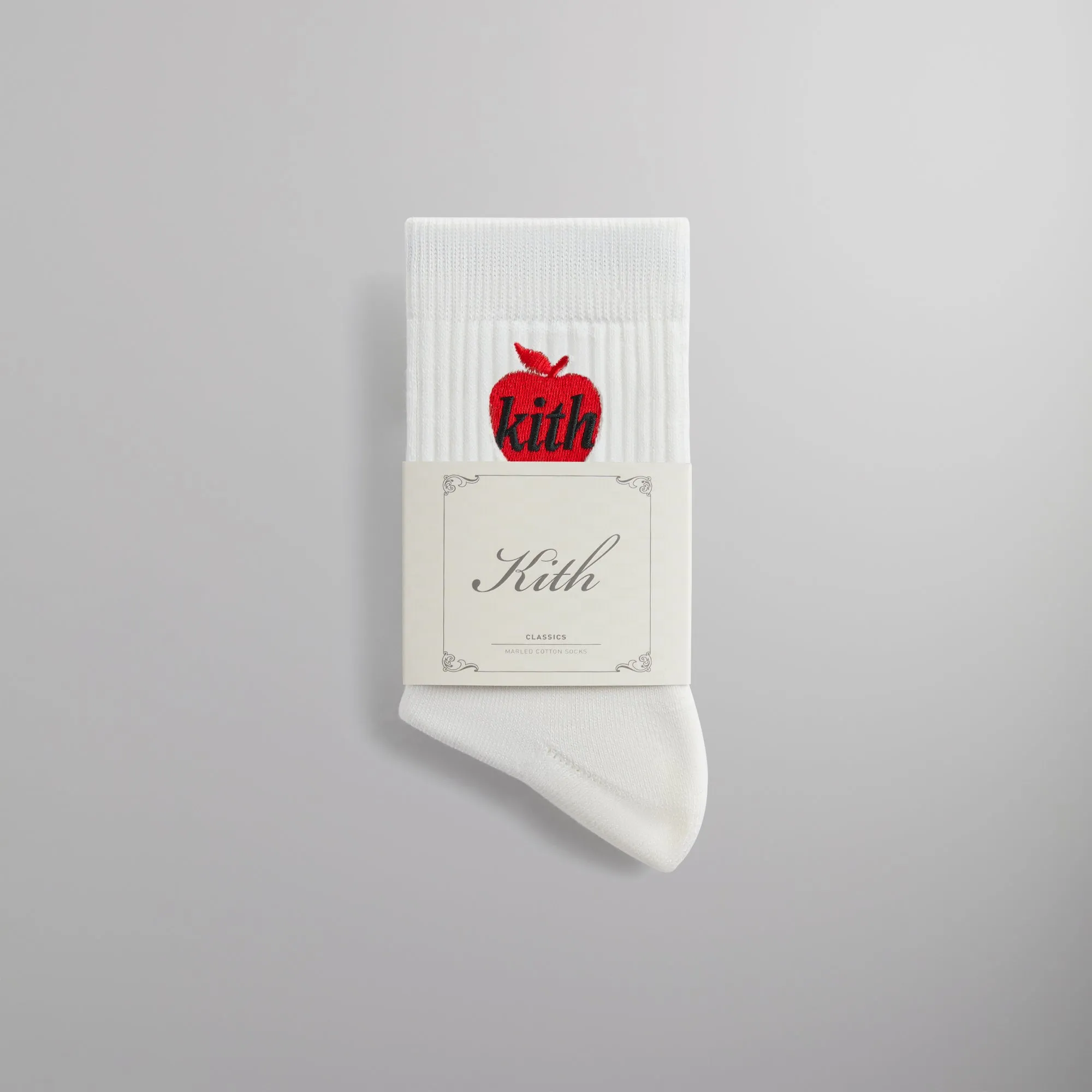 Kith Big Apple Mid Crew Sock - White sold by Kith product image thumbnail 2