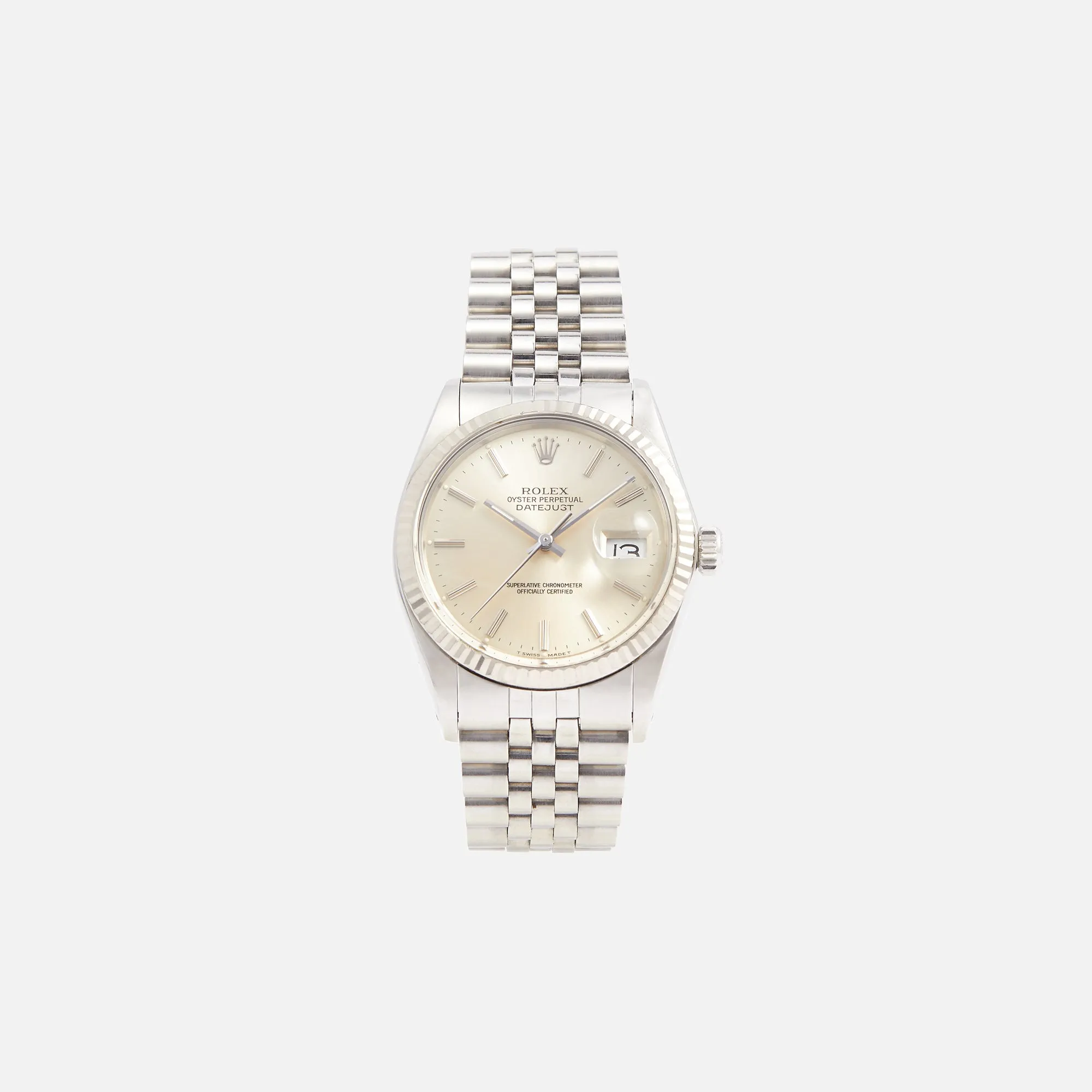 Wind Vintage Rolex Silver Dial Datejust Reference 16014 Unpolished sold by Kith