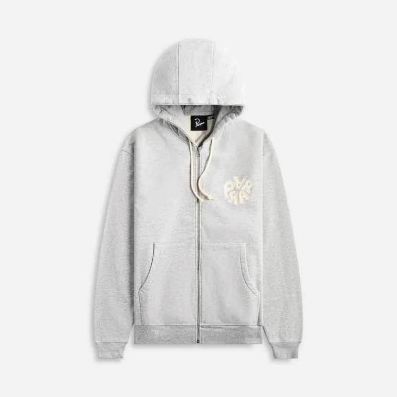 by Parra 1976 Logo Zip Hooded Sweatshirt - Heather Grey made by Kith