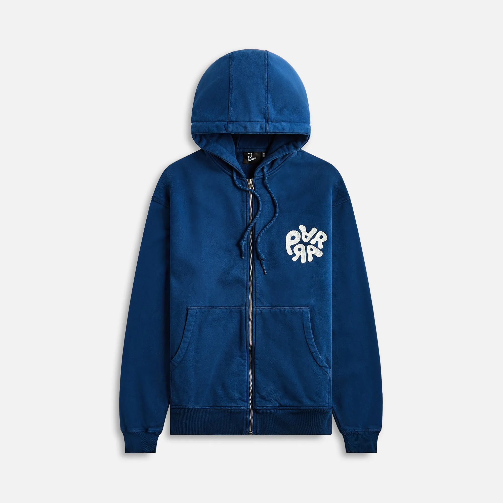 by Parra 1976 Logo Zip Hooded Sweatshirt - Blue sold by Kith