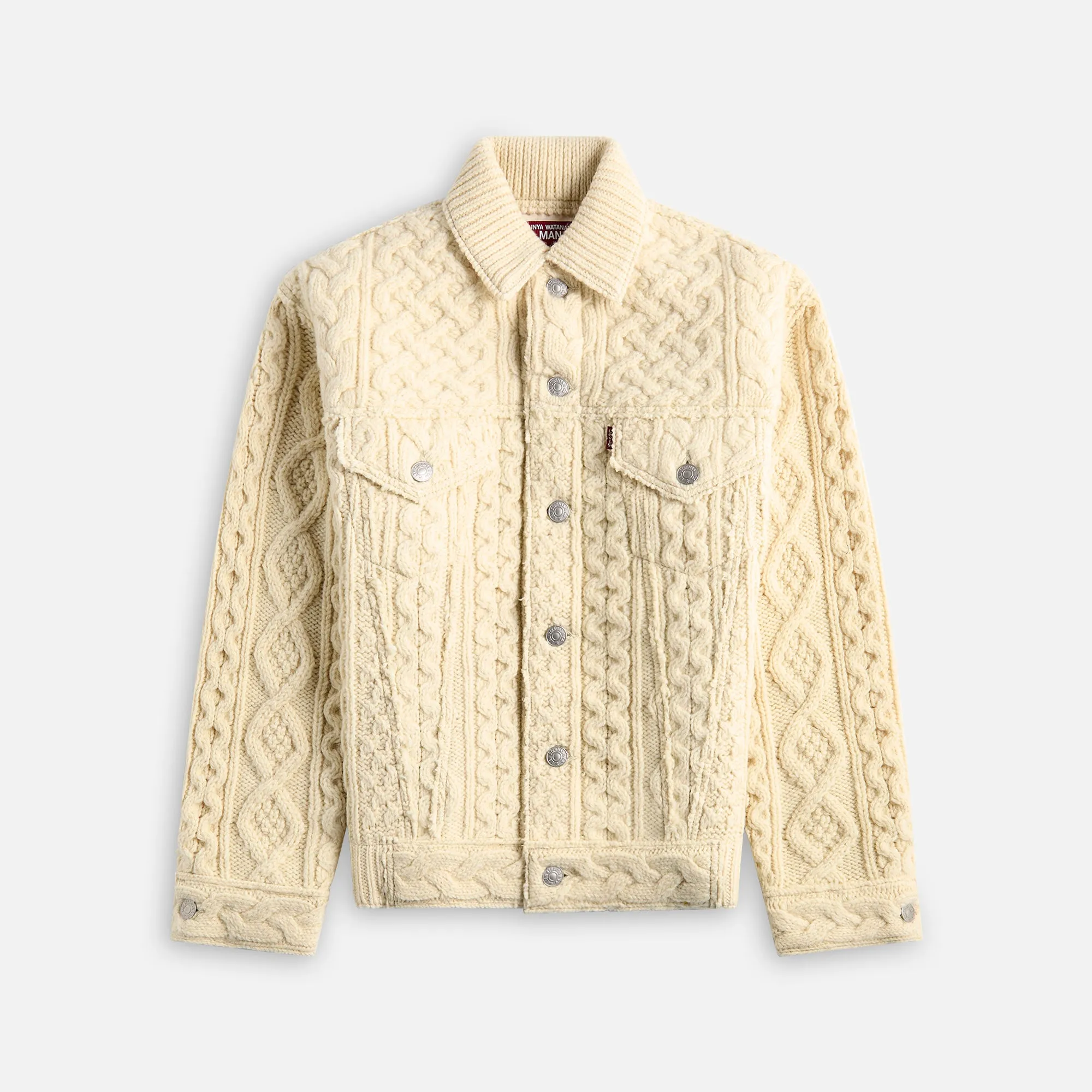 Junya Watanabe Man Shetland Wool Aran Pattern Levis - Natural sold by Kith