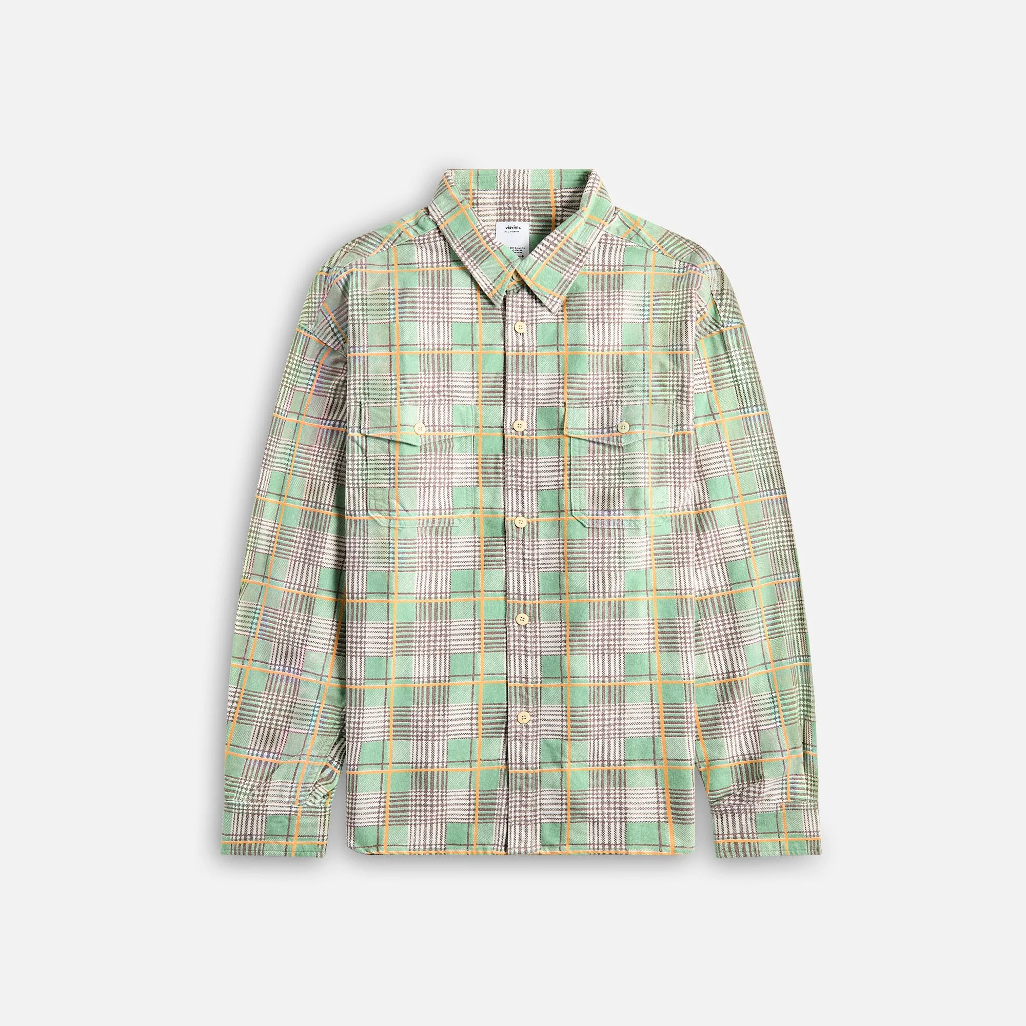 Visvim Pioneer Check Long Sleeve - Light Green sold by Kith