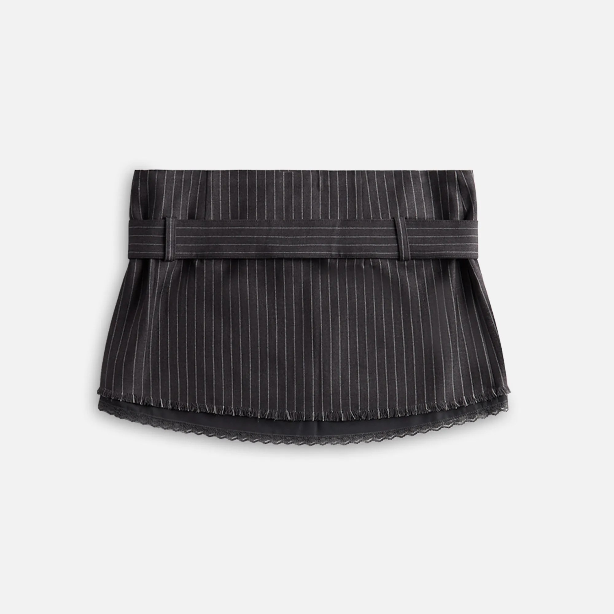 GUIZIO Andra Pinstripe Mini Skirt - Charcoal sold by Kith product image thumbnail 2