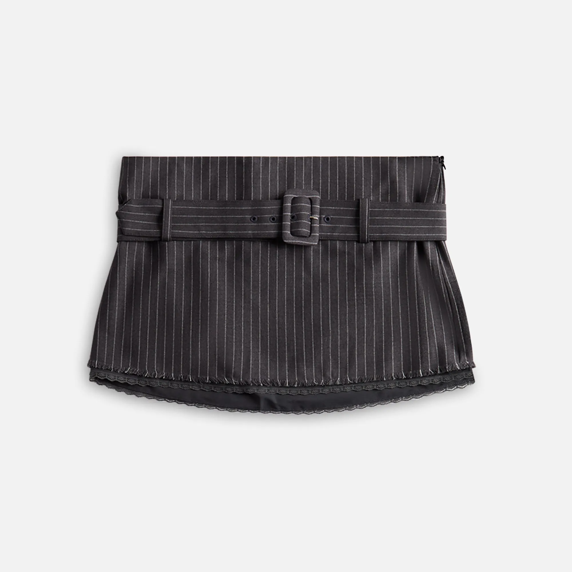 GUIZIO Andra Pinstripe Mini Skirt - Charcoal sold by Kith