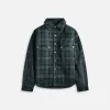 Rhude Flannel Sherpa Overshirt - Green / Navy sold by Kith