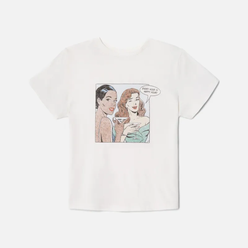 ReDone Happy Hour Graphic Tee - Vintage White sold by Kith