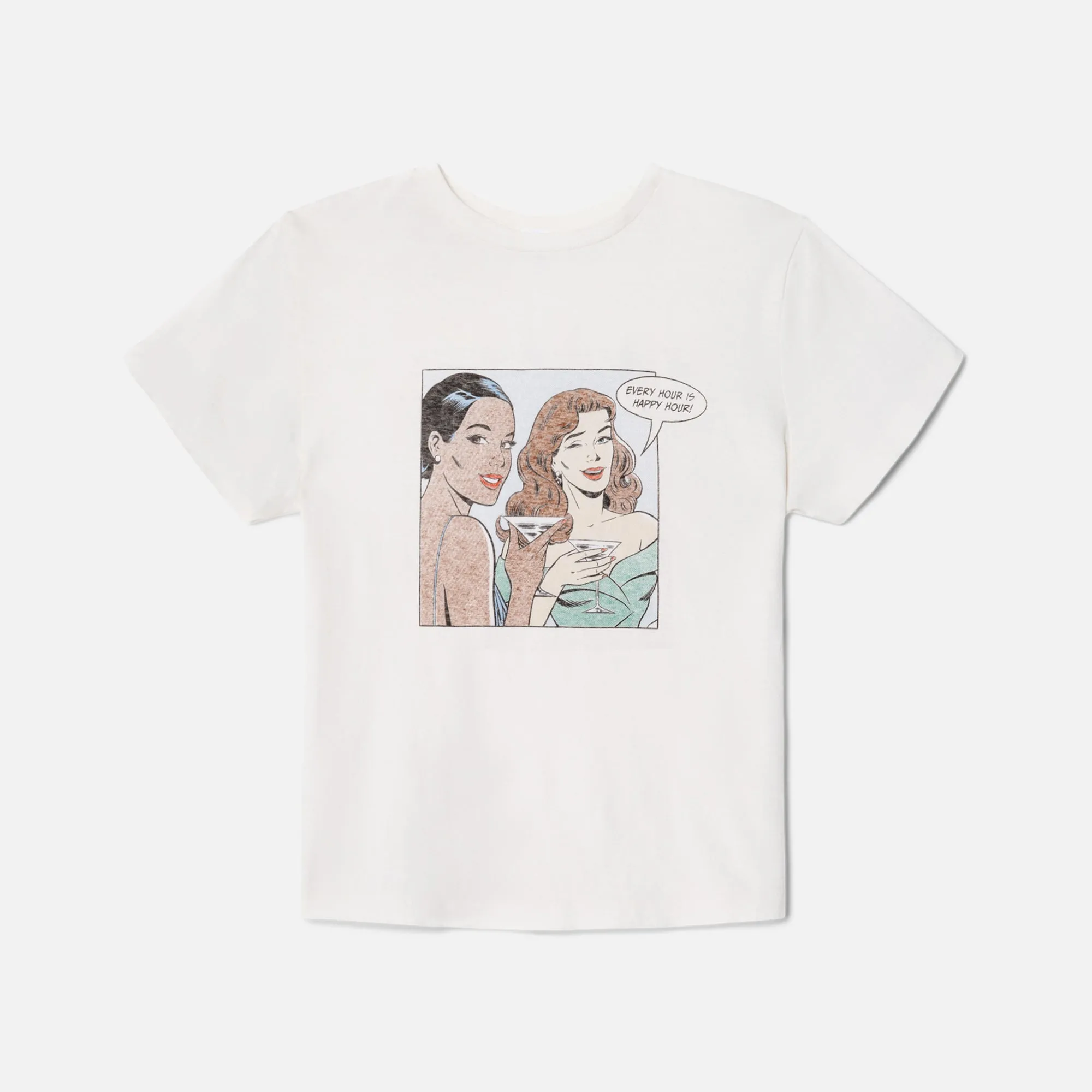 ReDone Happy Hour Graphic Tee - Vintage White sold by Kith