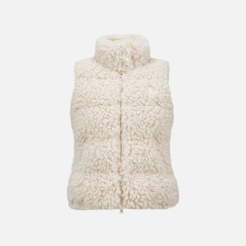 Moncler Wourl Teddy Down Vest - White sold by Kith