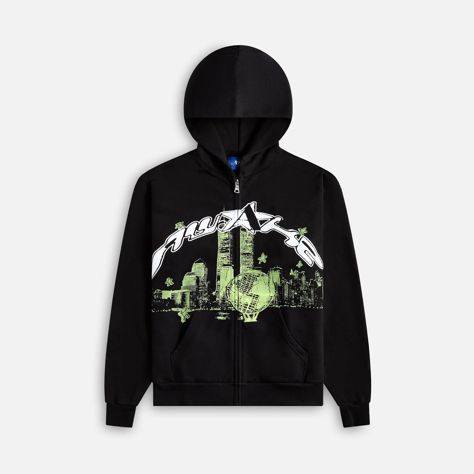 Awake NY Skyline Zip Up Hoodie - Washed Black sold by Kith