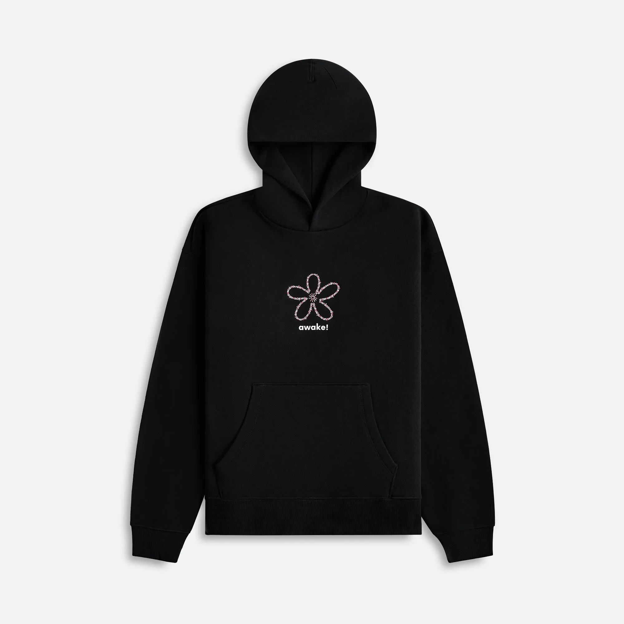 Awake NY Flower Stamp Zip Hoodie - Black sold by Kith