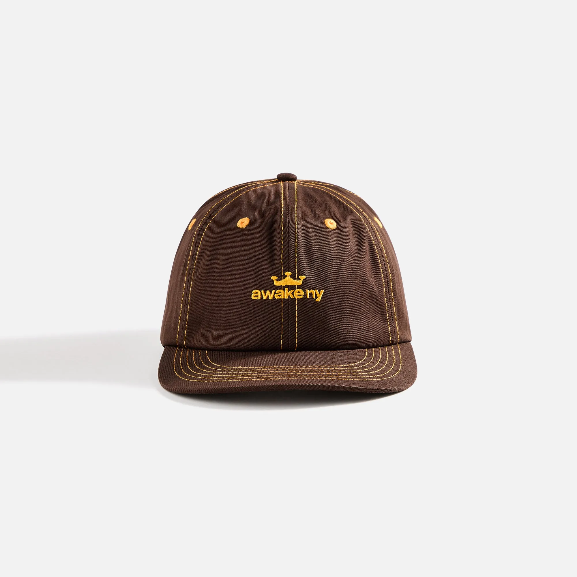 Awake NY Crown Logo 6 Panel Cap - Brown sold by Kith