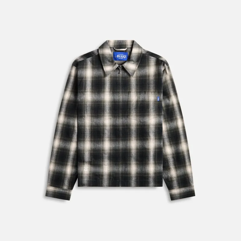 Awake NY Brushed Flannel Shirt Jacket - Green Multi made by Awake