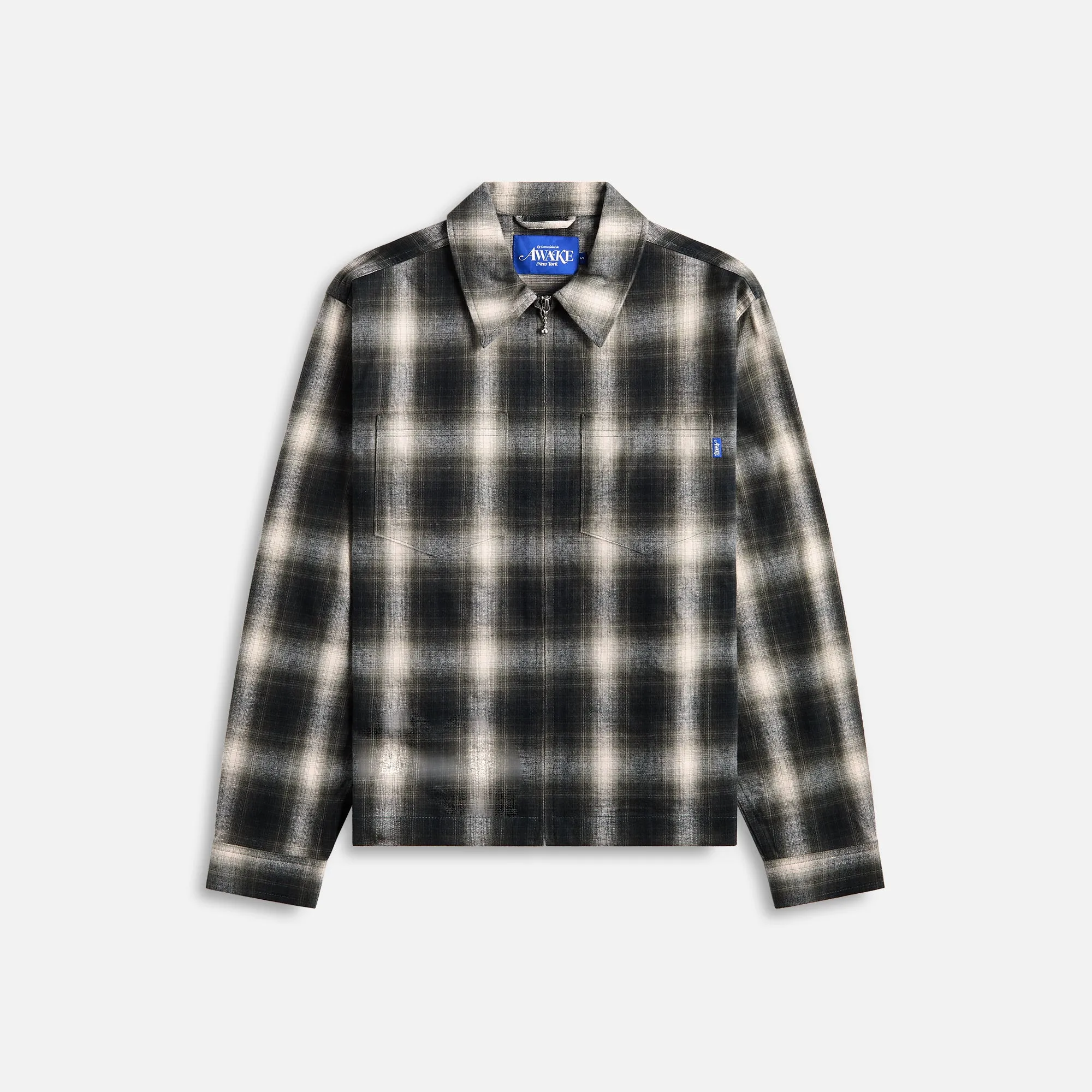 Awake NY Brushed Flannel Shirt Jacket - Green Multi sold by Kith