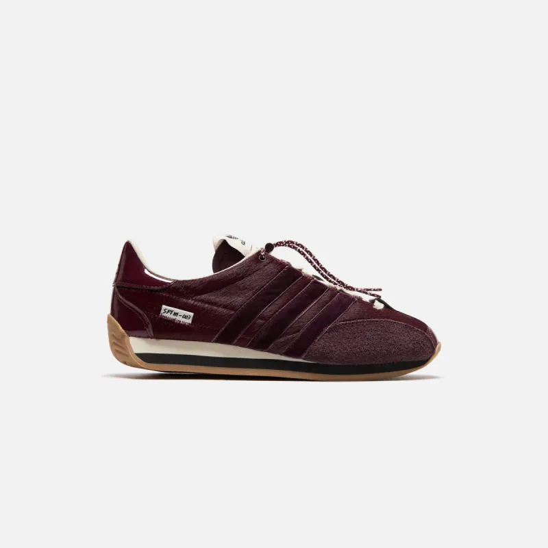 adidas x SFTM Country OG - Maroon / Core Black / Cream White sold by Kith