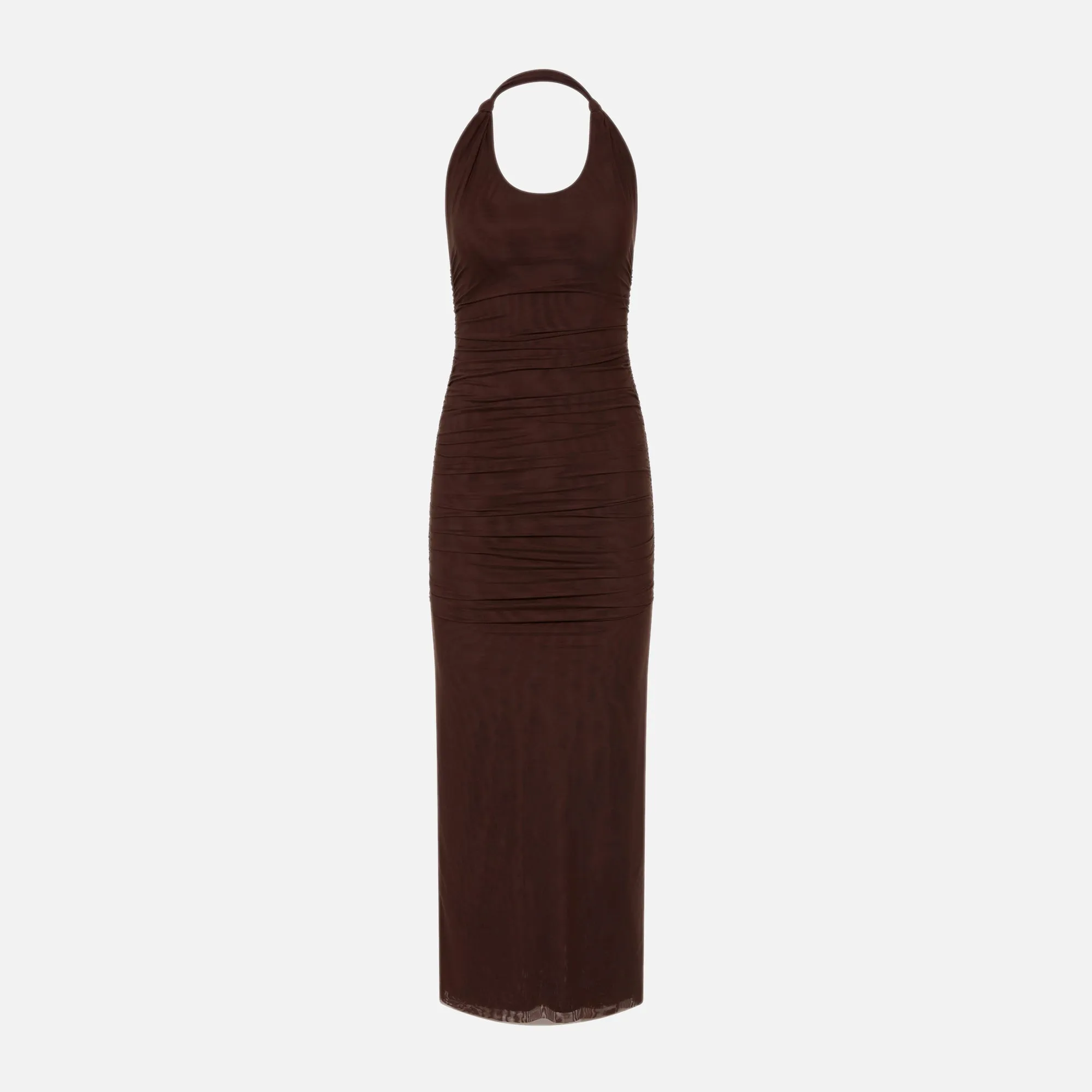 SIR Jacques Mesh Halter Midi Dress - Chocolate sold by Kith