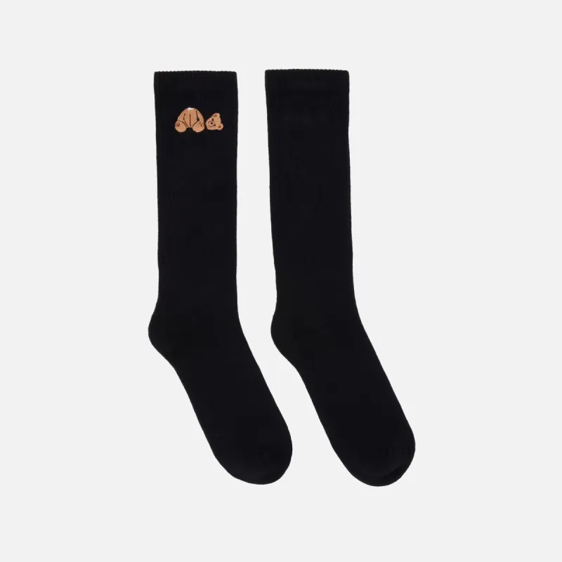 Palm Angels Bear Shiny Socks - Black made by Palm Angels