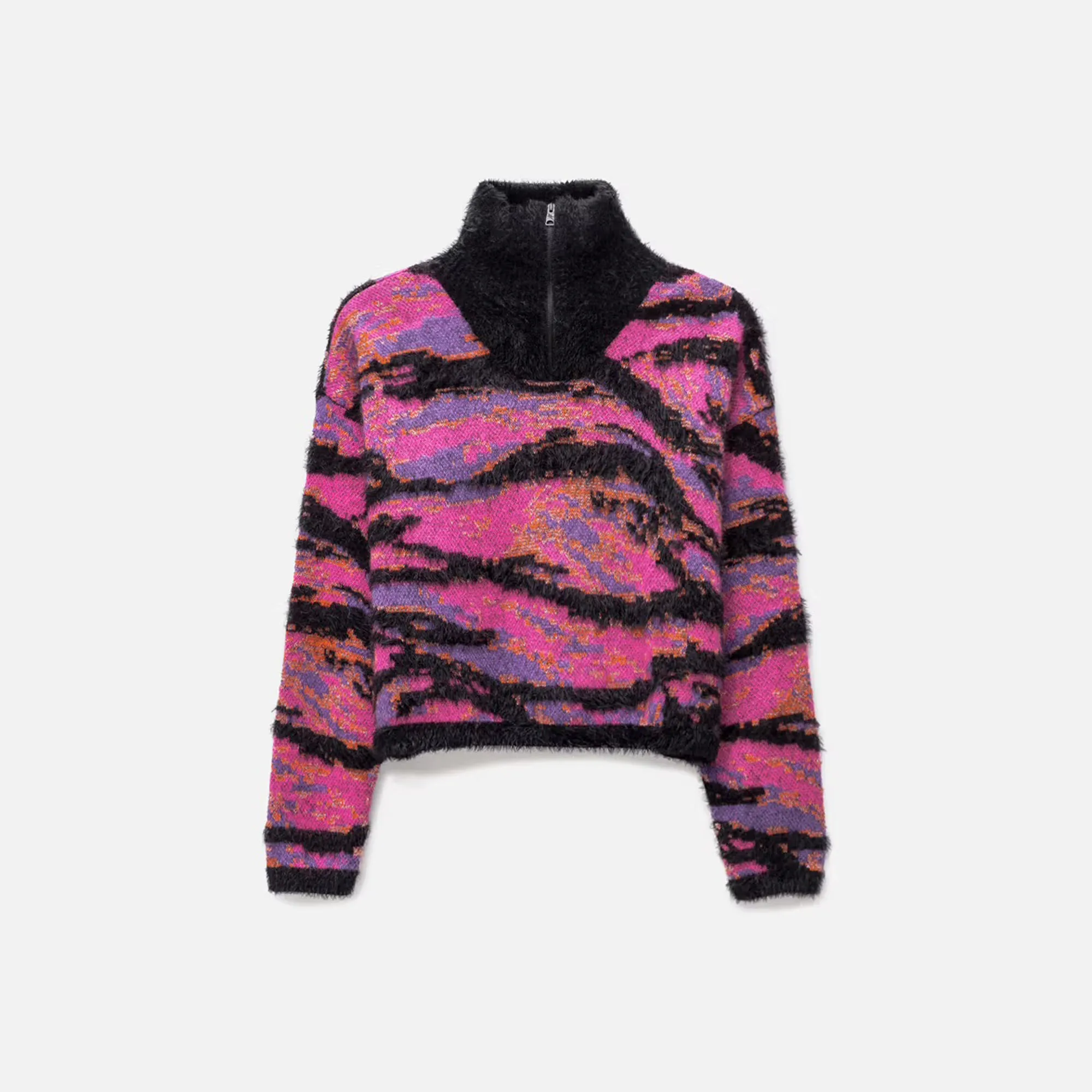 ERL Unisex Jacquard Tiger Sweater Knit - Pink Rave Camo sold by Kith