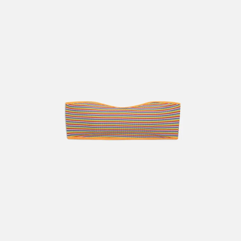 Frankies Bikinis Rosabella Striped Rib Top - Hawaiian Sky made by Frankie's Bikinis