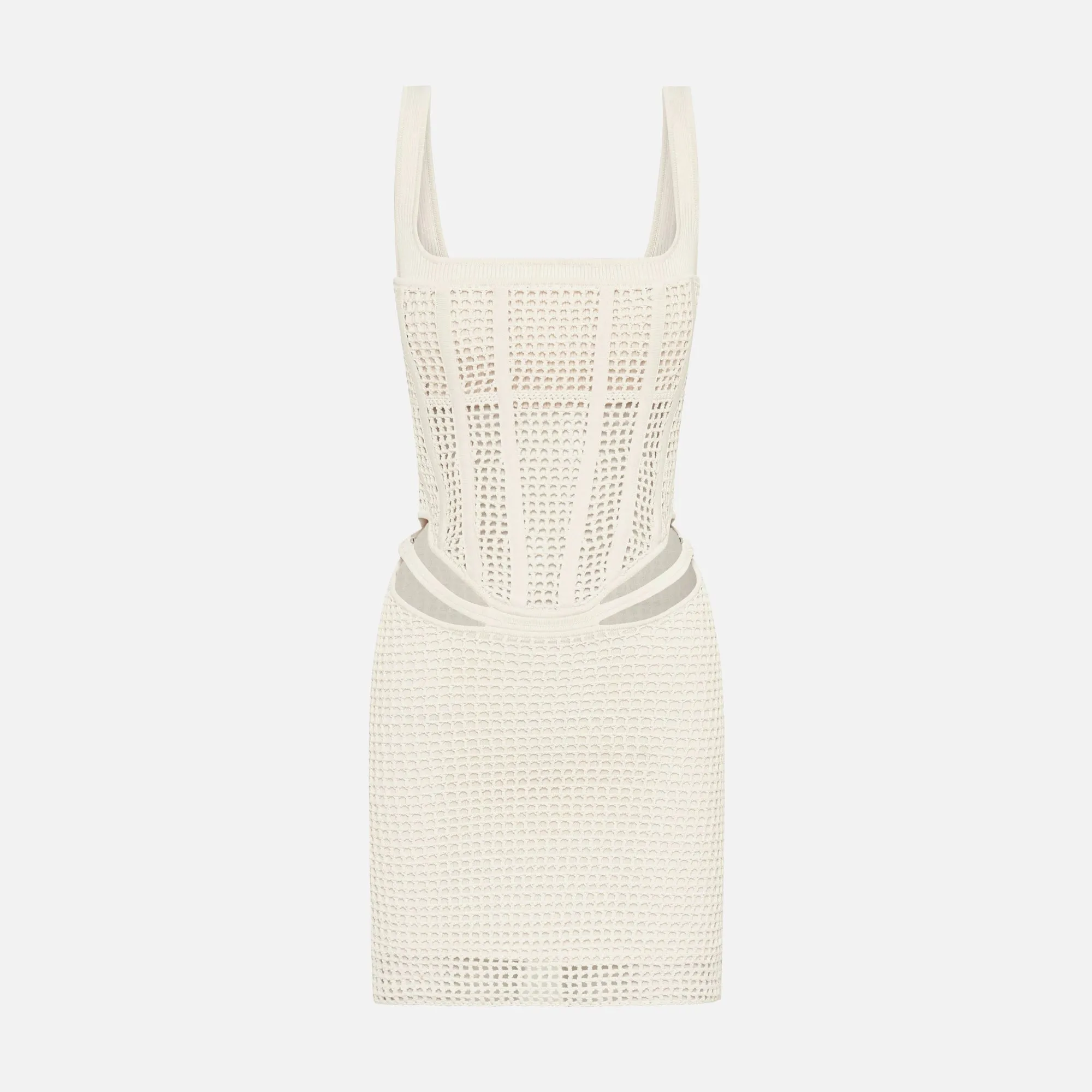 Dion Lee Crochet Suspend Corset Mini Dress - Ecru sold by Kith