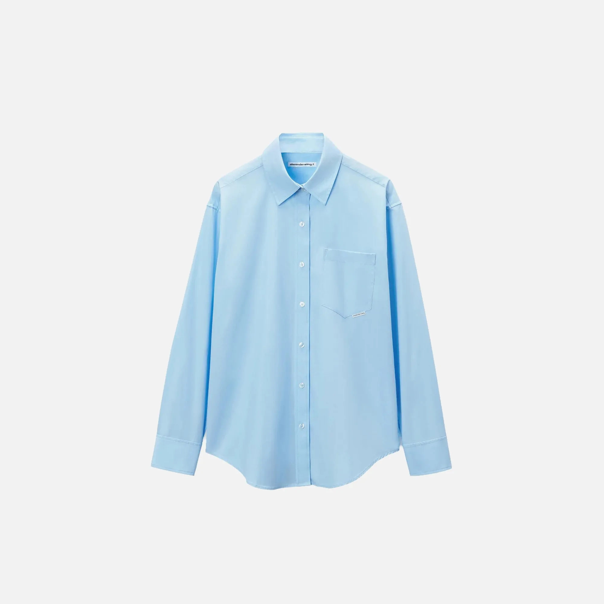 T by Alexander Wang Boyfriend Shirt With Logo - Blue sold by Kith