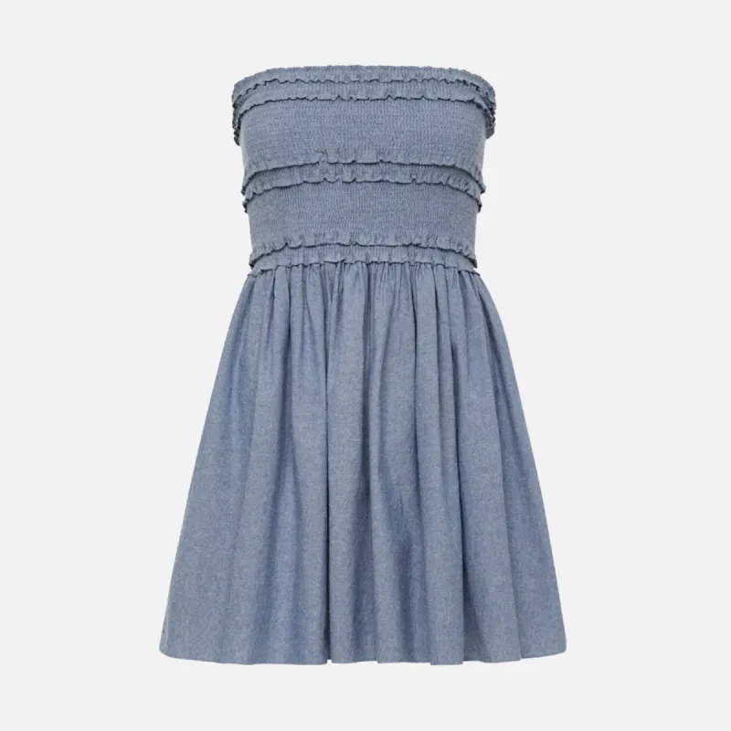 Azeeza Anya Mini Dress - Dark Denim sold by Kith